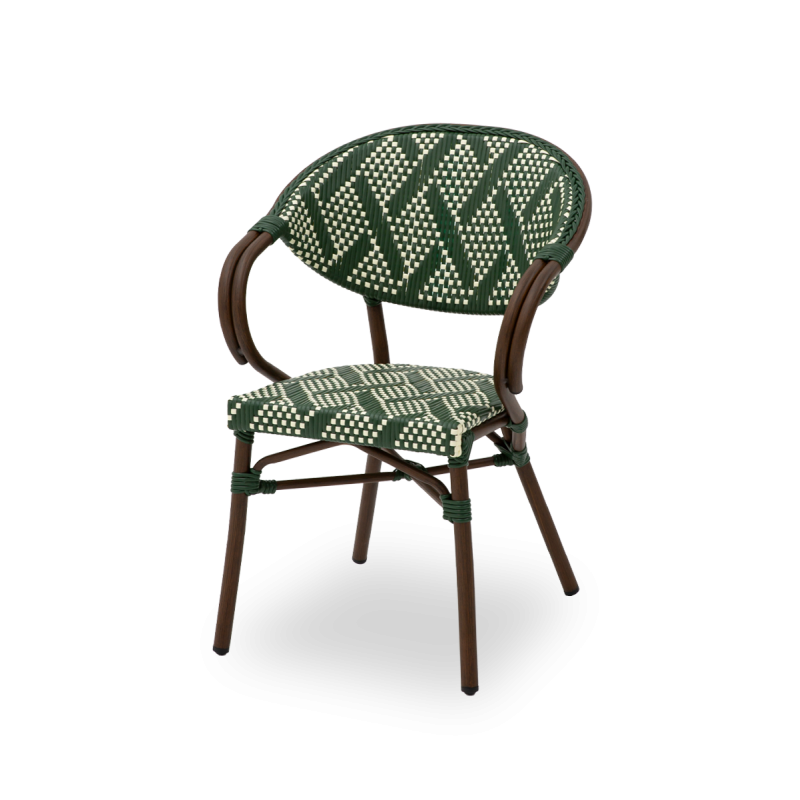 Sedia in technorattan CAMILLO verde