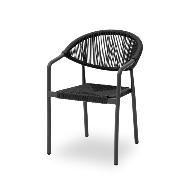 Sedia in technorattan CESARE antracite