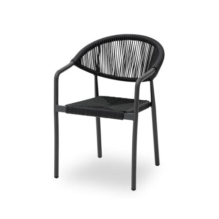 Sedia in technorattan CESARE antracite