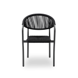 Sedia in technorattan CESARE antracite