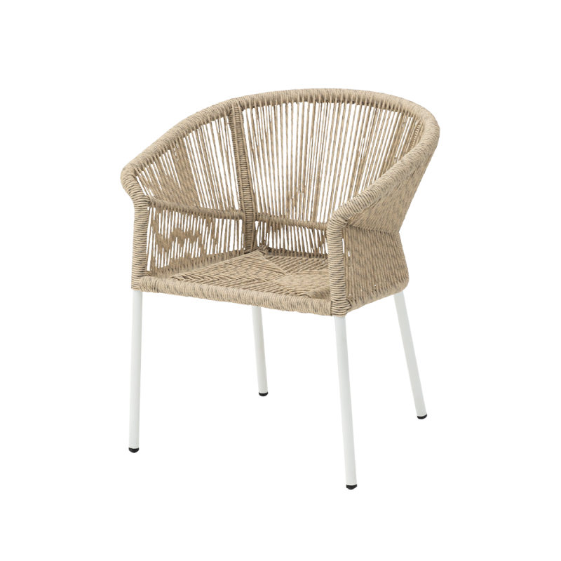 Sedia AUGUSTO in tecno rattan beige