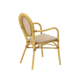 Sedia RICCARDO ARM in tecno rattan marrone e beige