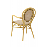 Sedia RICCARDO ARM in tecno rattan marrone e beige