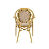 Sedia RICCARDO ARM in tecno rattan marrone e beige