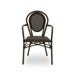 Sedia RICCARDO ARM in tecno rattan marroni