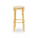 Sgabello da bar FRANCESCO in tecno rattan beige