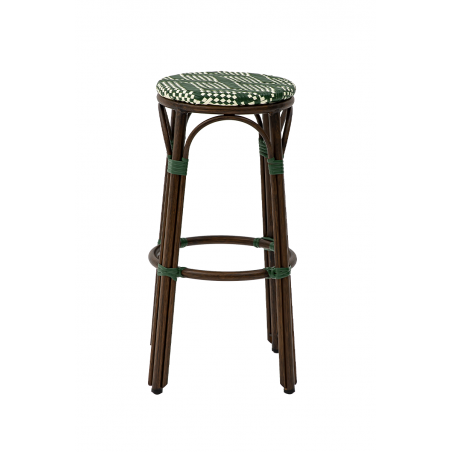 Sgabello da bar FRANCESCO in tecno rattan verde