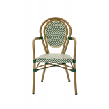 Sedia RICCARDO ARM in tecno rattan verde