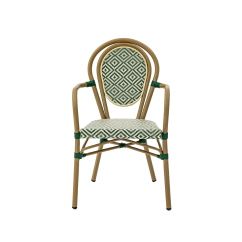 Sedia RICCARDO ARM in tecno rattan verde