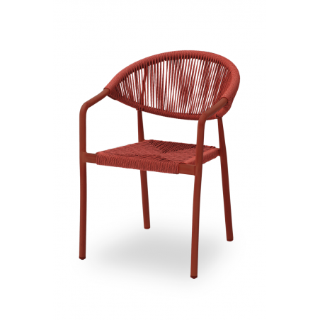 Sedia in technorattan CESARE rosso