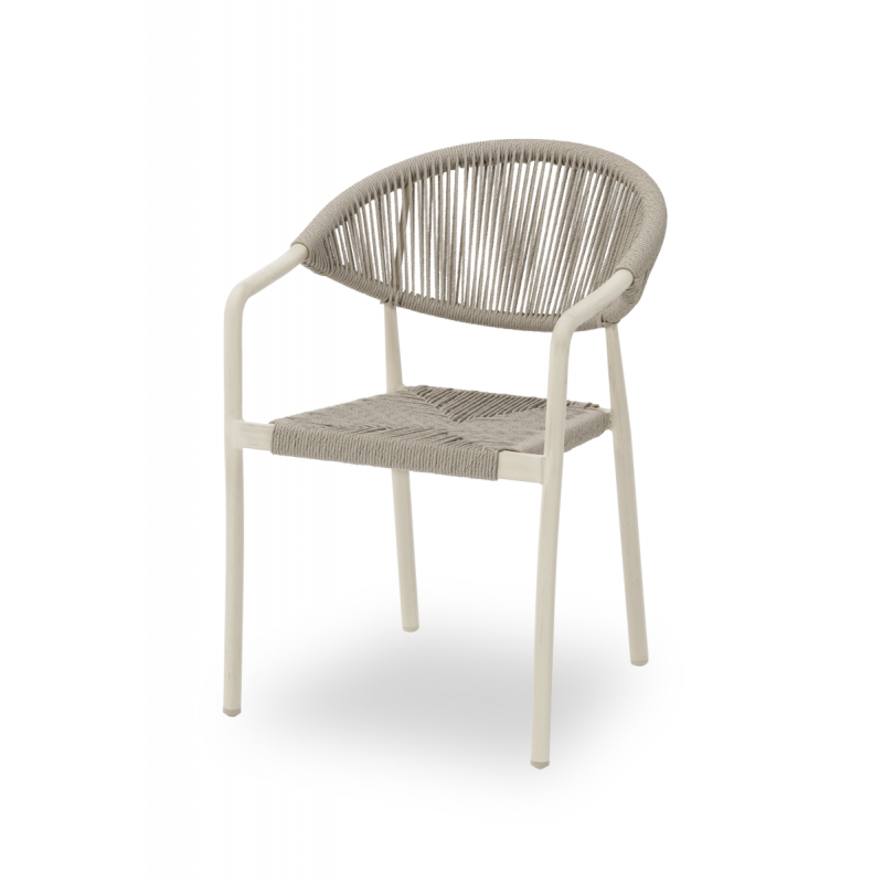 Sedia in technorattan CESARE grigio chiaro