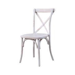 Sedia da matrimonio Cross-Back bianca effetto anticato