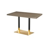 Tavolo da caffetteria OMEGA DUO con piano in legno impiallacciato