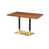 Tavolo da caffetteria OMEGA DUO con piano in legno impiallacciato