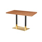 Tavolo da caffetteria OMEGA DUO con piano in legno impiallacciato