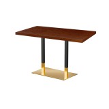 Tavolo da caffetteria OMEGA DUO con piano in legno impiallacciato
