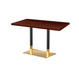Tavolo da caffetteria OMEGA DUO con piano in legno impiallacciato