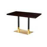 Tavolo da caffetteria OMEGA DUO con piano in legno impiallacciato
