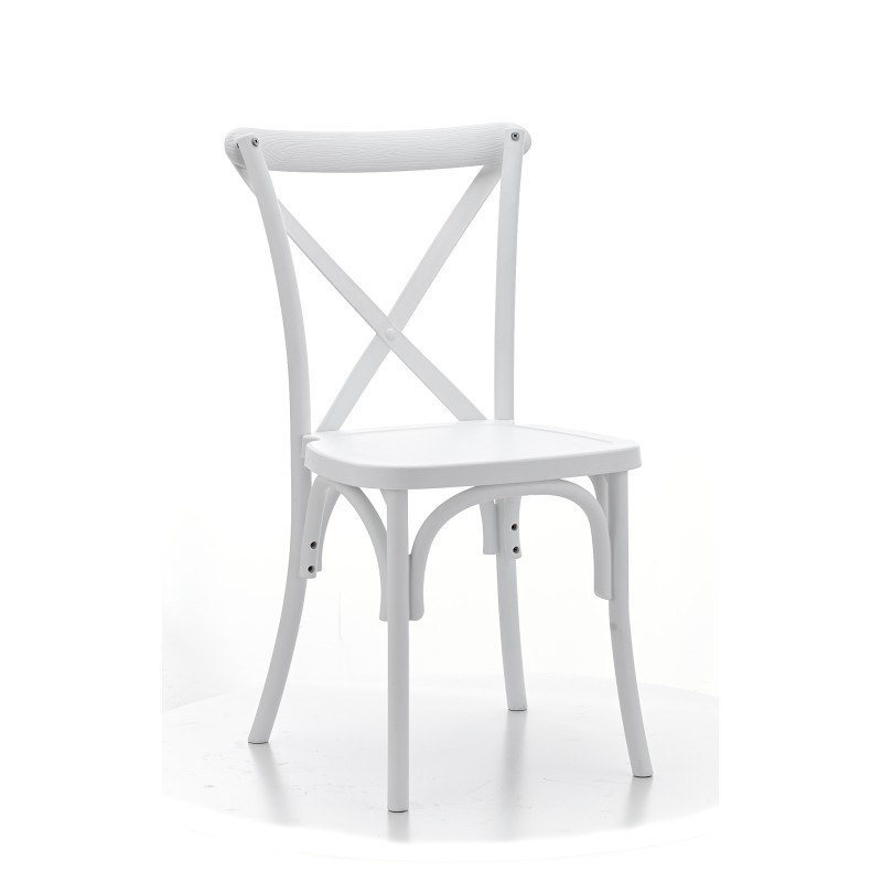Sedia Per Matrimonio CROSS-BACK POLLYWOOD bianco