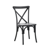 La sedia da matrimonio in polipropilene CROSS-BACK POLYWOOD neri