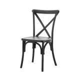La sedia da matrimonio in polipropilene CROSS-BACK POLYWOOD neri