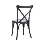 La sedia da matrimonio in polipropilene CROSS-BACK POLYWOOD neri