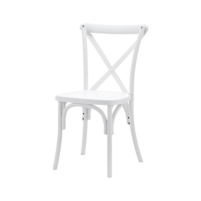 Sedia Per Matrimonio CROSS-BACK POLYWOOD bianco