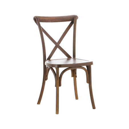 Sedia Per Matrimonio CROSS-BACK POLYWOOD nocciola