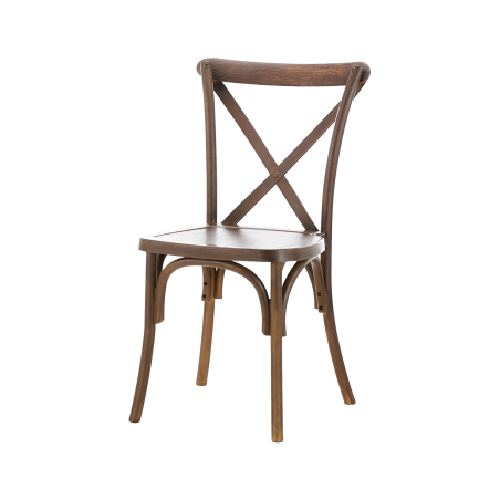 Sedia Per Matrimonio CROSS-BACK POLYWOOD nocciola