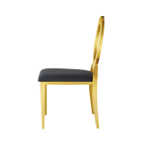 Sedia da matrimonio in metallo Glamour Tap oro–nero