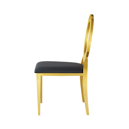 Sedia da matrimonio in metallo Glamour Tap oro–nero