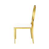 La sedia da matrimonio in metallo Glamour Tap oro–bianco