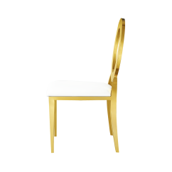 La sedia da matrimonio in metallo Glamour Tap oro–bianco