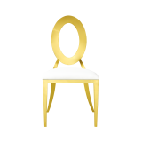La sedia da matrimonio in metallo Glamour Tap oro–bianco
