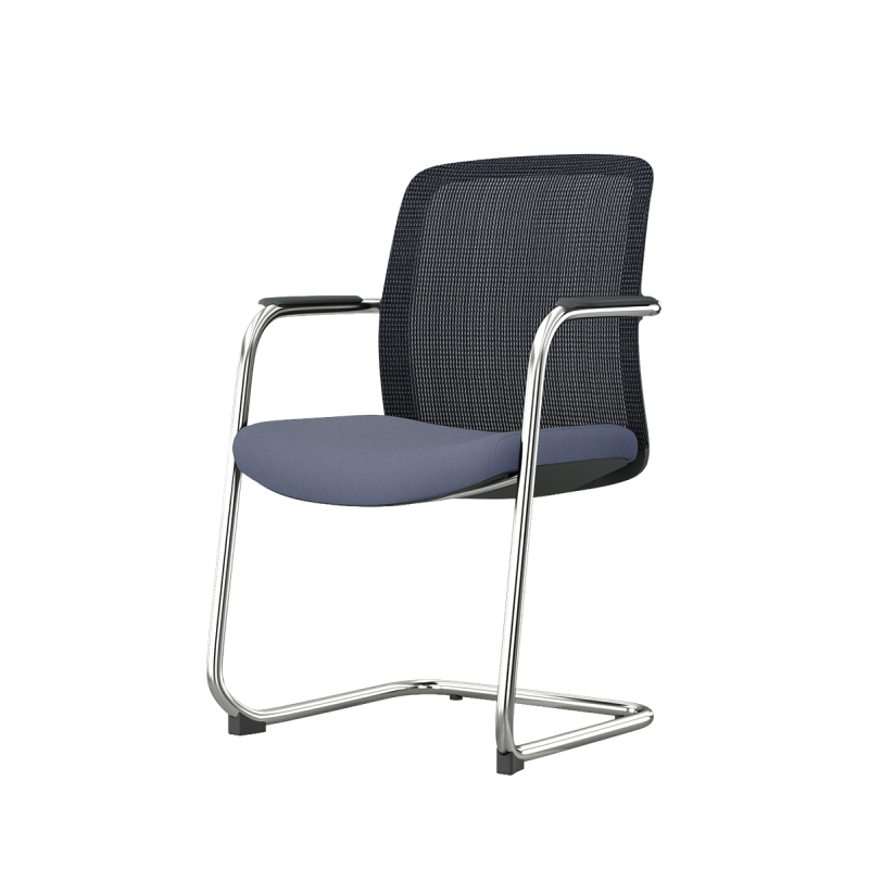 Sedia da formazione QUADRA nero e grigio