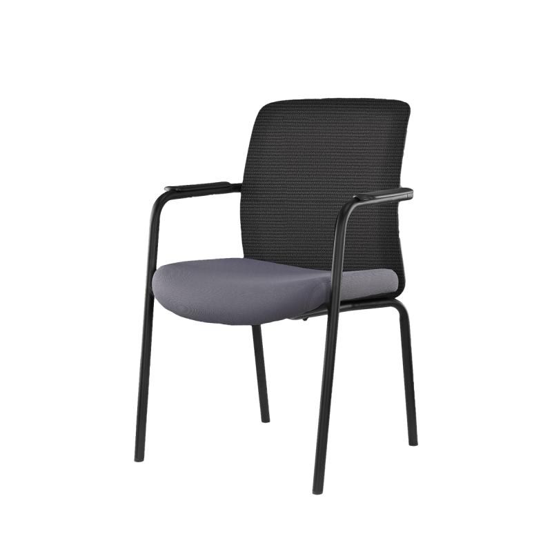 Sedia da formazione FORMO nero e grigio