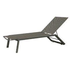 Lettino da piscina RIVIERA nero-argento