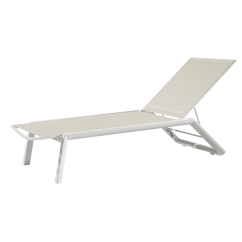 Lettino da piscina RIVIERA bianco-beige