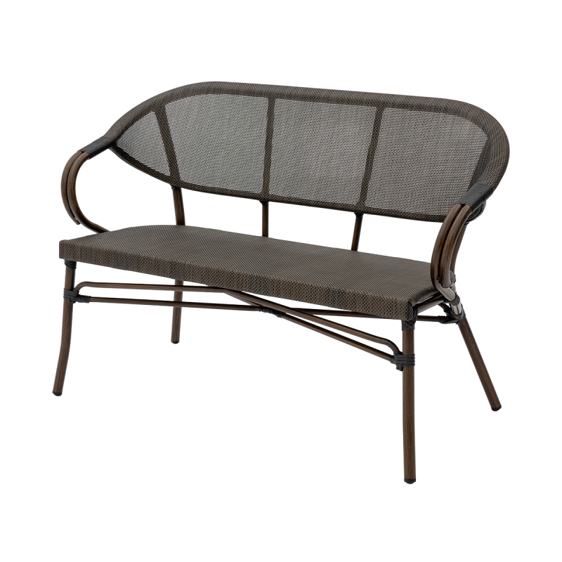 Panchina in technorattan CAMILLO BENCH antracite scuro