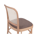 Sedia da ristorante in legno LOOMI 811 rattan seduta marrone