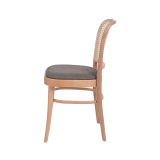 Sedia da ristorante in legno LOOMI 811 rattan seduta grigia