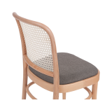 Sedia da ristorante in legno LOOMI 811 rattan seduta grigia