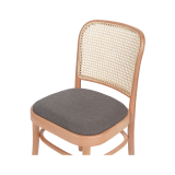 Sedia da ristorante in legno LOOMI 811 rattan seduta grigia