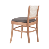 Sedia da ristorante in legno LOOMI 811 rattan seduta grigia
