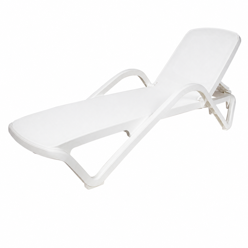 Lettino da piscina in plastica MARINA bianco
