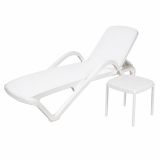 Lettino da piscina in plastica MARINA bianco