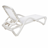 Lettino da piscina in plastica MARINA bianco