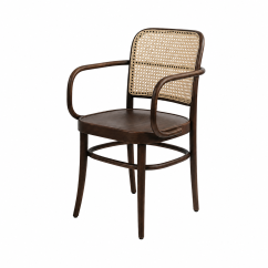 Sedia Da Ristorante In Legno LOOMI 811 ARM Rattan noce