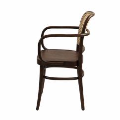 Sedia Da Ristorante In Legno LOOMI 811 ARM Rattan noce
