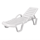 Lettino da piscina in plastica COSTA ARM bianco